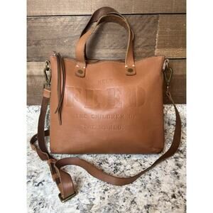 Vtg Leather FEED The Children Of The World 75 Crossbody Purse Indie Boho Western